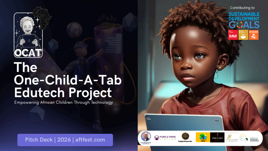 Cover of the OneChildATab Edutech Project 2026 pitch deck